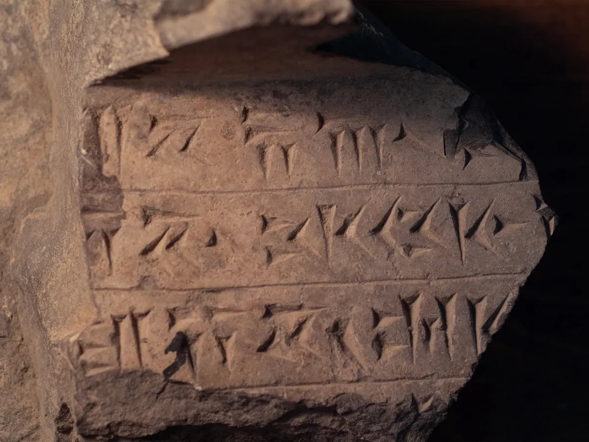 Stone fragment of Achaemenid inscriptions in Old Persian cuneiform.