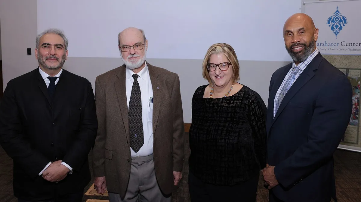 M. Rahim Shayegan, Elton Daniel, Alexandra Minna Stern, and Darnell Hunt pose at the launch event.
